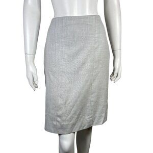 White House Black Market Pencil Skirt Size 6 Lined Flounce Back Hem Gray